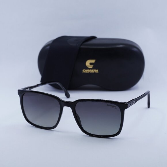 CARRERA 259/S 0807 WJ Square Sunglasses - Black/Grey Polarized - Picture 1 of 9